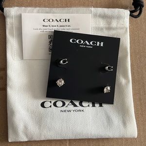 NWT signature coach earrings 2 pairs with dust bag